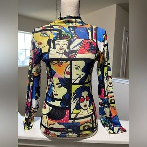 Colorful graphics blouse
